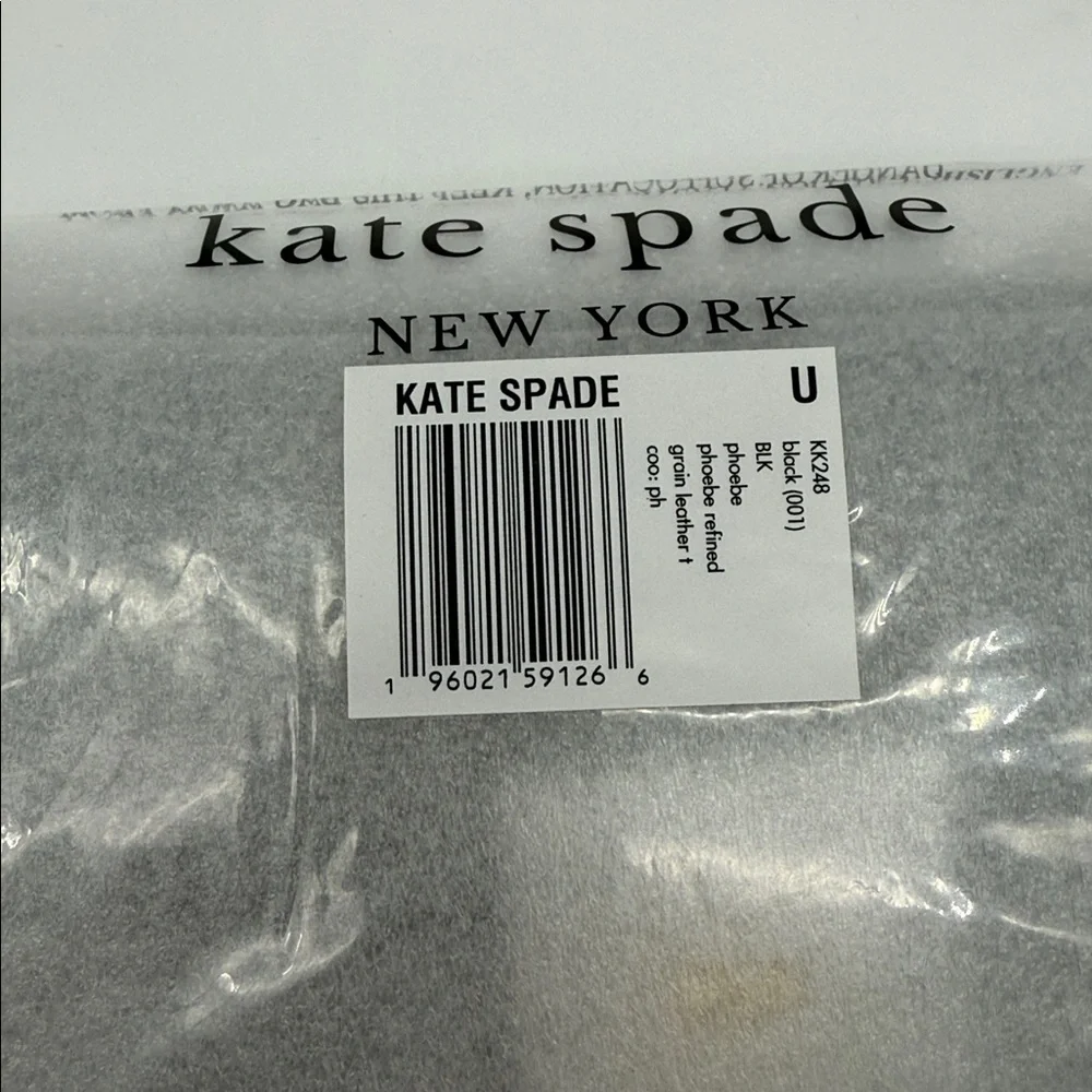 Kate Spade Phoebe Refined Grain Leather Turnlock Wallet On A Chain Black Gold